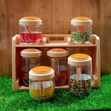 Spice Rack With 6 Airtight Jars