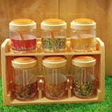 Spice Rack With 6 Airtight Jars